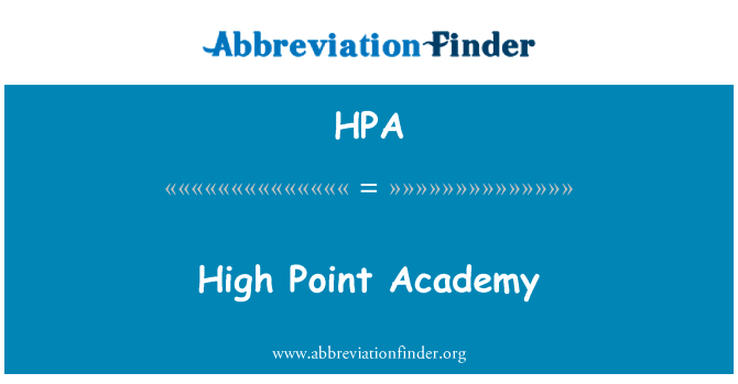 High Point Academy的定义