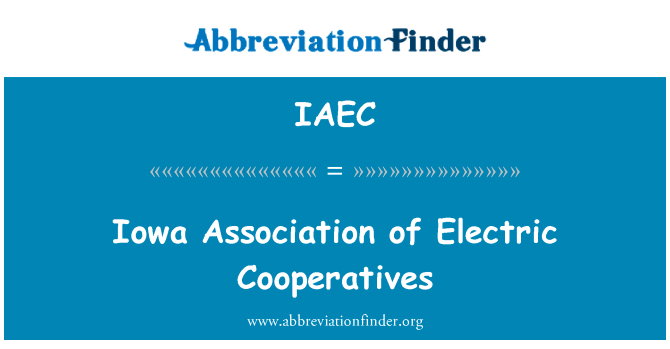 爱荷华州的电力合作社协会英文定义是Iowa Association of Electric Cooperatives,首字母缩写定义是IAEC