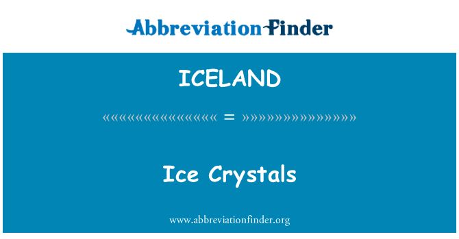 Ice Crystals的定义