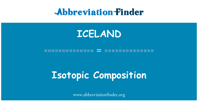 Isotopic Composition的定义
