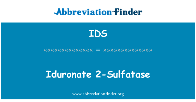 艾杜糖 2-硫酸酯酶英文定义是Iduronate 2-Sulfatase,首字母缩写定义是IDS