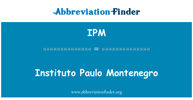 研究所圣保罗黑山英文定义是Instituto Paulo Montenegro,首字母缩写定义是IPM
