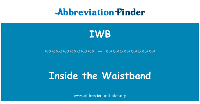 内腰带英文定义是Inside the Waistband,首字母缩写定义是IWB