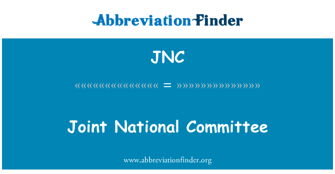 联合国家委员会英文定义是Joint National Committee,首字母缩写定义是JNC