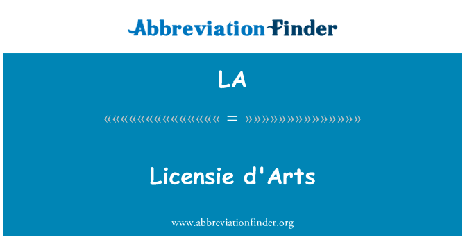 Licensie d'Arts的定义