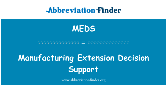 制造业扩展决策支持英文定义是Manufacturing Extension Decision Support,首字母缩写定义是MEDS