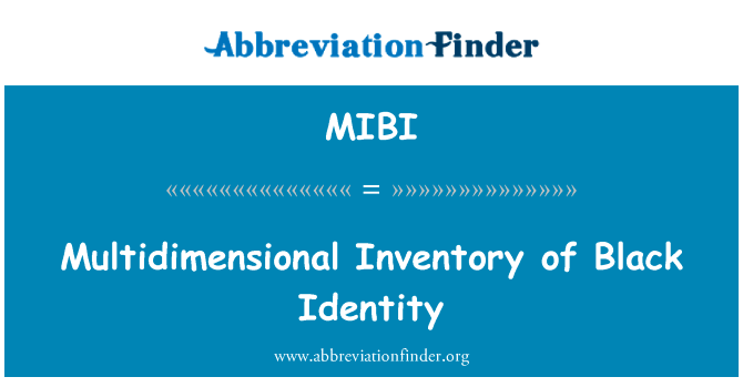 多维库存的黑人身份英文定义是Multidimensional Inventory of Black Identity,首字母缩写定义是MIBI