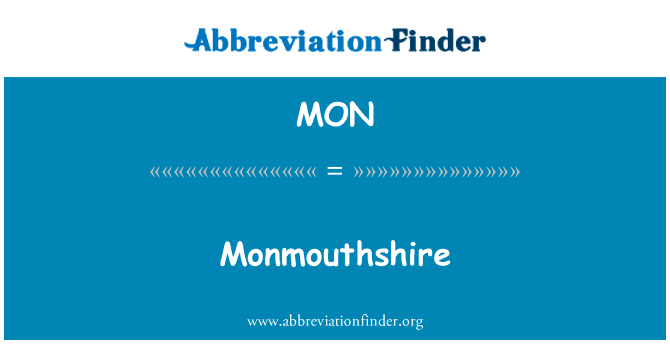 茅英文定义是Monmouthshire,首字母缩写定义是MON