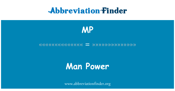 人力量英文定义是Man Power,首字母缩写定义是MP