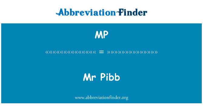 先生撒气英文定义是Mr Pibb,首字母缩写定义是MP
