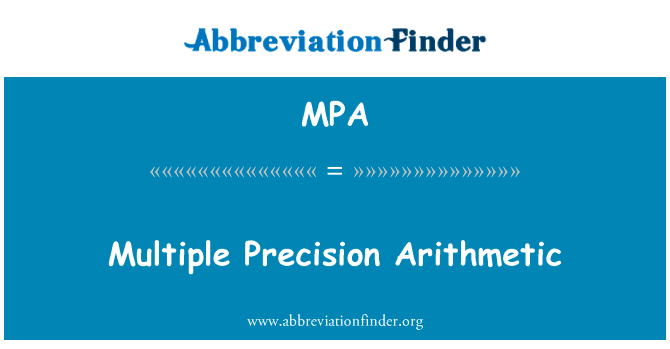 Multiple Precision Arithmetic的定义