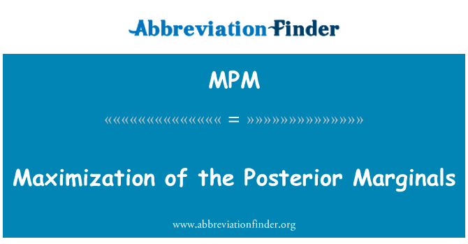 Maximization of the Posterior Marginals的定义