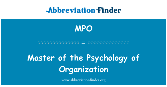 Master of the Psychology of Organization的定义