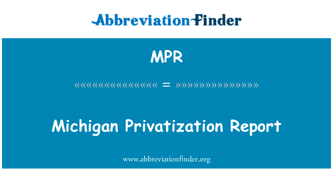 Michigan Privatization Report的定义
