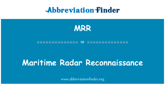 Maritime Radar Reconnaissance的定义