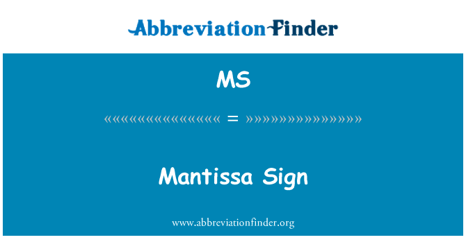 Mantissa Sign的定义