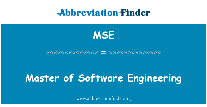 Master of Software Engineering的定义