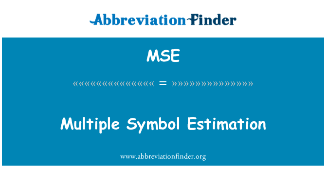 Multiple Symbol Estimation的定义