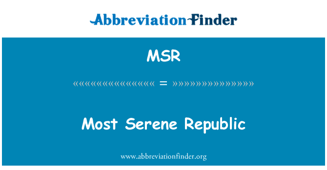Most Serene Republic的定义