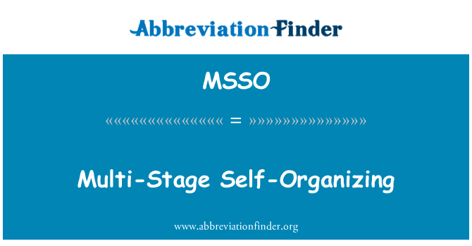 多级自组织英文定义是Multi-Stage Self-Organizing,首字母缩写定义是MSSO