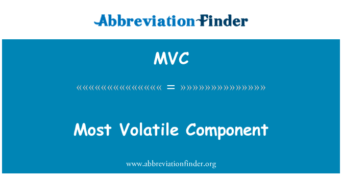 最不稳定的组件英文定义是Most Volatile Component,首字母缩写定义是MVC
