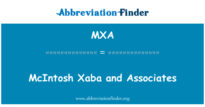 McIntosh Xaba and Associates的定义