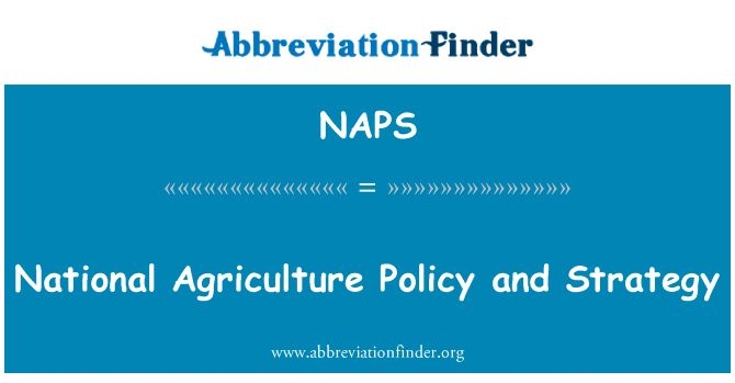 国家农业政策和战略英文定义是National Agriculture Policy and Strategy,首字母缩写定义是NAPS