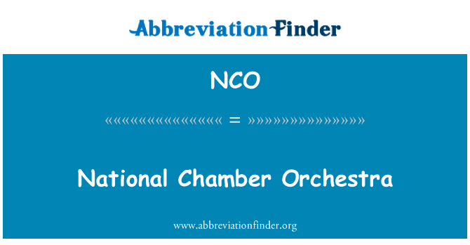 全国室内乐团英文定义是National Chamber Orchestra,首字母缩写定义是NCO