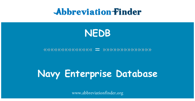 海军企业数据库英文定义是Navy Enterprise Database,首字母缩写定义是NEDB