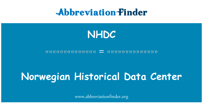 Norwegian Historical Data Center的定义