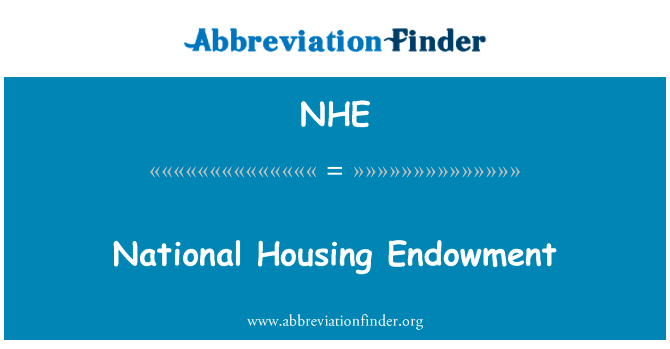 国家住房养老英文定义是National Housing Endowment,首字母缩写定义是NHE