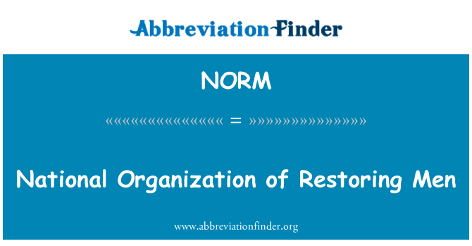 全国性的组织，恢复男性的英文定义是National Organization of Restoring Men,首字母缩写定义是NORM