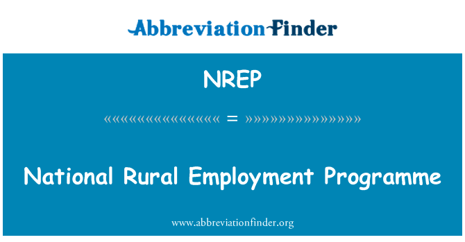 全国农村就业方案英文定义是National Rural Employment Programme,首字母缩写定义是NREP