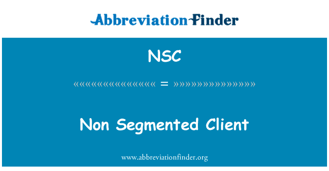 Non Segmented Client的定义