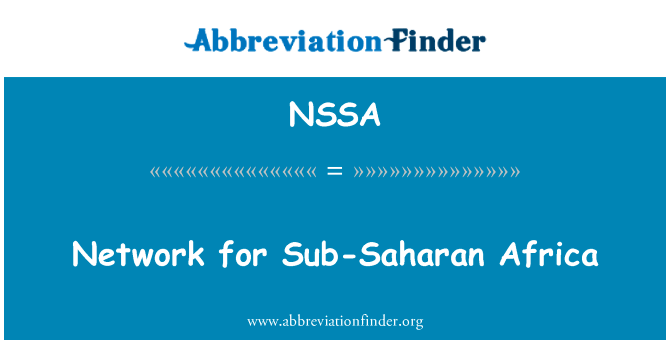 撒哈拉以南非洲地区网络英文定义是Network for Sub-Saharan Africa,首字母缩写定义是NSSA