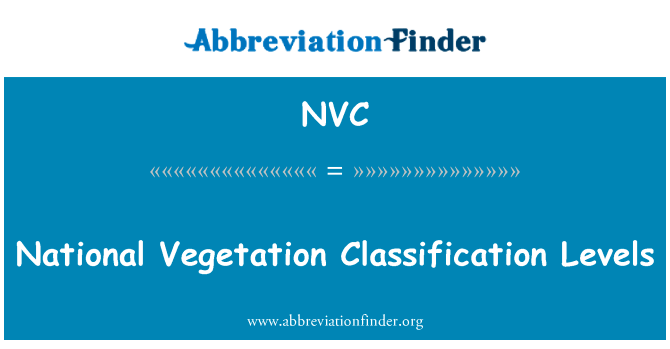 全国植被分类级别英文定义是National Vegetation Classification Levels,首字母缩写定义是NVC