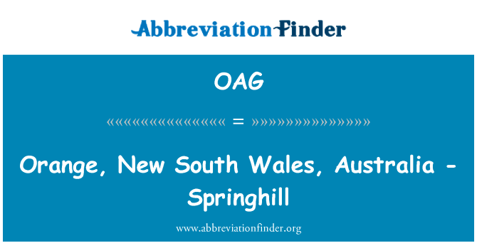 Orange, New South Wales, Australia - Springhill的定义