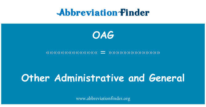 其他行政和总务英文定义是Other Administrative and General,首字母缩写定义是OAG