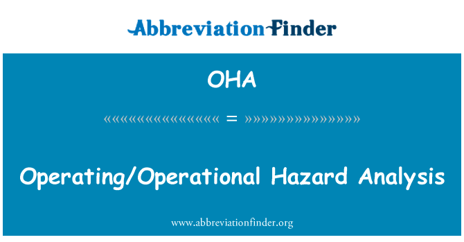 经营业务的危险性分析英文定义是OperatingOperational Hazard Analysis,首字母缩写定义是OHA
