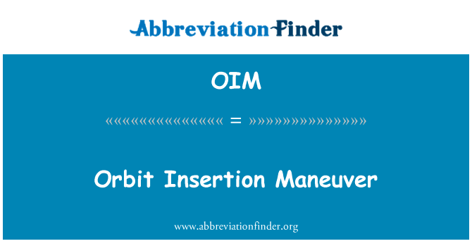 Orbit Insertion Maneuver的定义