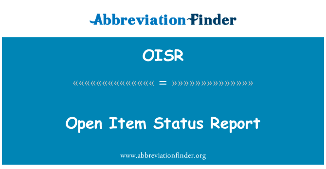 Open Item Status Report的定义