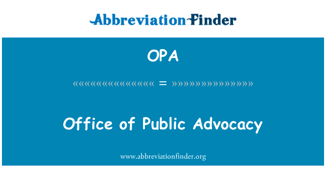 Office of Public Advocacy的定义
