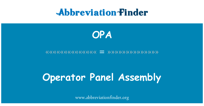 Operator Panel Assembly的定义