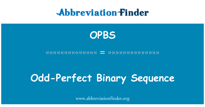 Odd-Perfect Binary Sequence的定义