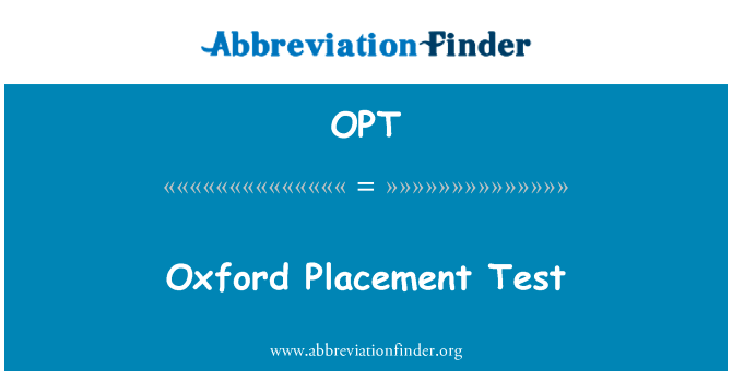 Oxford Placement Test的定义