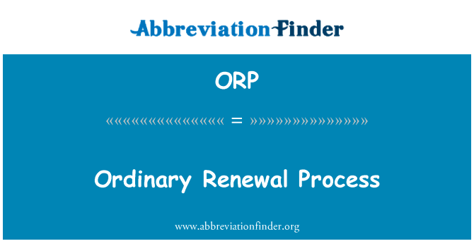 Ordinary Renewal Process的定义