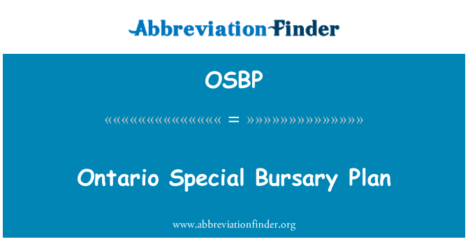 Ontario Special Bursary Plan的定义