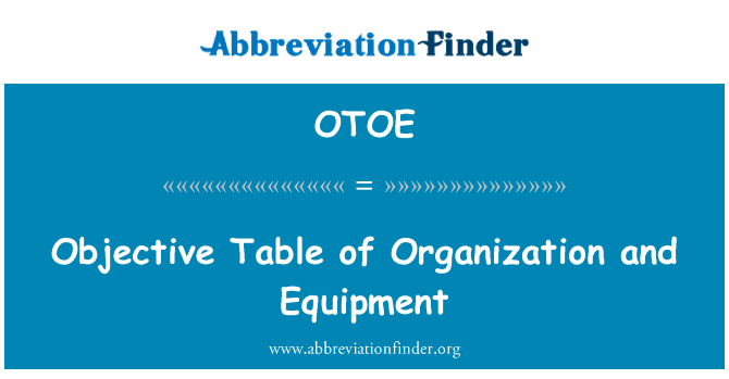 Objective Table of Organization and Equipment的定义