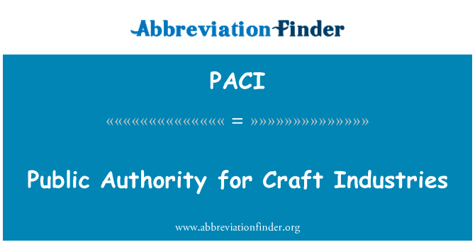 Public Authority for Craft Industries的定义
