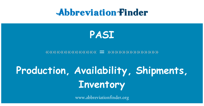 Production, Availability, Shipments, Inventory的定义